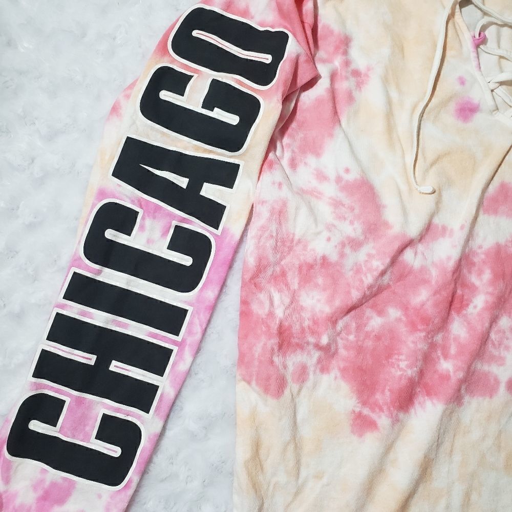 Victorias Secret PINK tie dye size medium long sleeve Chicago top - Picture 4 of 7